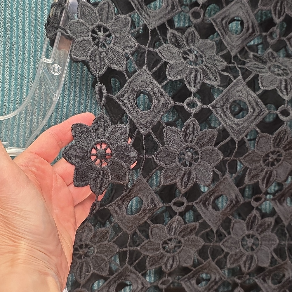 Crochet Cut Out Floral Lace Vest/ Cover Up Top - Picture 8 of 13